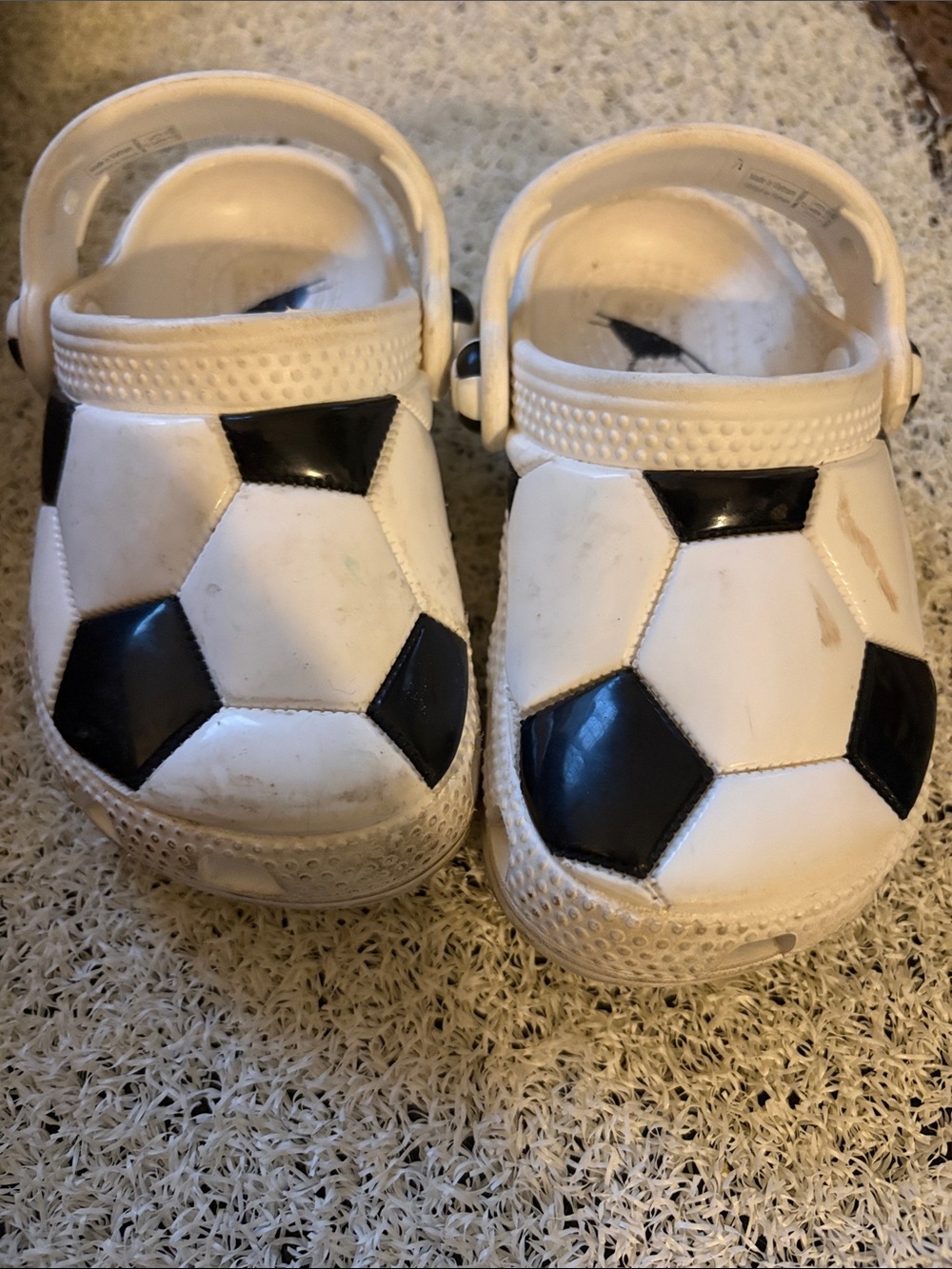 CROCS Kids White and Black Soccer Clogs